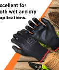 Extra Large Black Work Gloves With A Nasty Grip And Badass Flexibility In This Pack Of 12, ideal for wet and dry tasks.