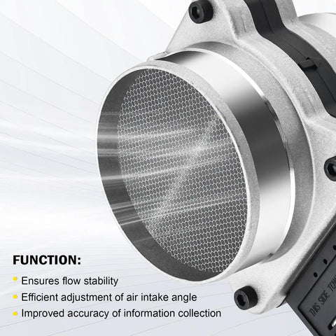 Plug And Play Mass Air Flow MAF Sensor For Chevy GMC Buick Cars And Vans Direct Fit Replacement For 2002 2005 Astro Van 1996 2001 Blazer S10 2000 2005 Century OEM Quality Performance Upgrade, silver metal mesh inlet