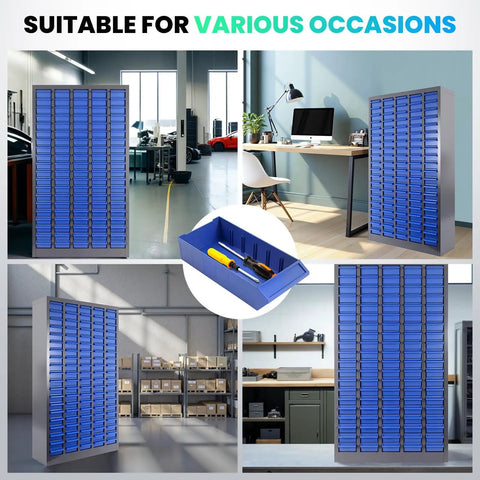 Nut And Bolt Organizer Cabinet For Hardware Storage With 100 Drawers And Dividers in shop, garage, or office setting
