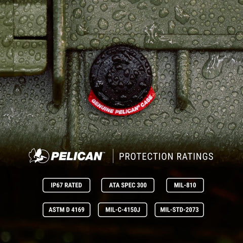 Close-up of 1650 Hard Case With Customizable Pick N Pluck Foam, waterproof bombproof protection, auto pressure valve visible.