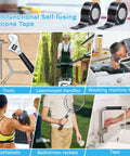 Image showing Black Self Fusing Silicone Tape 2 Pack 1 Inch by 11.8 Feet for various household and repair applications.