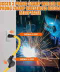 10 Ft Welder Adapter Cord 6-20P To 6-50R 20 Amp To 50 Amp 3 Prong Cable ETL Listed STW 10 AWG connected to welding machine