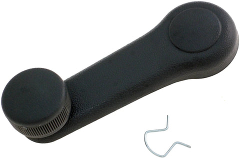 Window Crank Handle For Select Models, Textured Gray, durable replacement part, easy to install, shown with attachment clip.