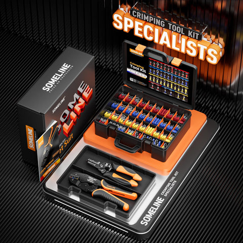 Insulated Wire Terminal Crimp Kit With 45 Types And 315 Pcs, Ratcheting Crimp Tool For AWG 22 10 in open case display