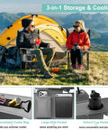 Two Pack Heavy Duty Folding Camping Chairs With 500 Pound Capacity, Padded Back And Arm Rests, Cup Holder And Built In Cooler Bag on grass