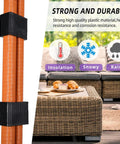Pack Of 10 Outdoor Patio Wicker Rattan Furniture Alignment Clips For Sectional Sofas And Chairs Non Slip 2.14 Inch M Size