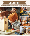 Heavy Duty Iron Corner Braces For Table Legs Bring Serious Stability And End That Nasty Wobble Problem Forever On Dining Tables Or Wooden Desks Kerf Mount Hardware Is Made To Perform Tough, workbench repairs and woodworking.