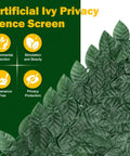 Dense Green Ivy Privacy Fence Screen 120x40 Inch With Realistic Faux Ivy Leaves For Patio Balcony Garden Backyard Indoor