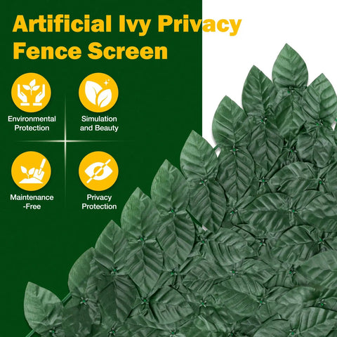 Dense Green Ivy Privacy Fence Screen 120x40 Inch With Realistic Faux Ivy Leaves For Patio Balcony Garden Backyard Indoor