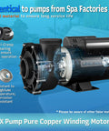 Heavy Duty 2.5Hp Hot Tub Spa Pump With 2 Speed Motor And 2Inch Port For 230V Systems, showcasing internal components and copper winding motor.