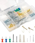 Ultimate Picture Hanging Kit With 521 Pieces Including Drywall Anchors, screws, nails, cup hooks, pins in transparent case