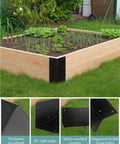 Hard Core 8 Pack Heavy Duty Steel Corner Brackets For Raised Garden Beds securing wooden box with vegetables, rust resistant.