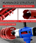 Front view of SALI diamond core drill bit kit in red, with blue drill handle, for concrete and masonry drilling