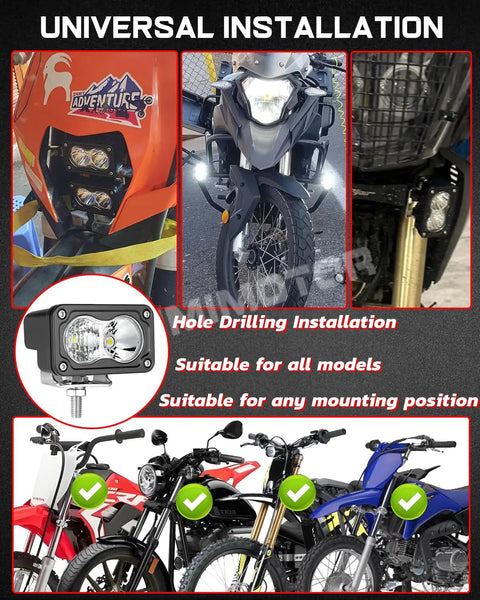 New Dirt Bike Light Bar Kit With Switch For 7 8 Inch Handlebars Universal 12 24V Headlight For Dirt Bikes E Bikes Minibikes ATVs And Motorcycles Ready To Install