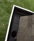 Top view of installed LeakSeal Flexible Rubber Coating Spray Black 12 Ounce Pack Of 3 used on roof and gutter for sealing leaks