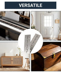 Super Solid 12 Inch Stainless Steel Piano Hinge With Pre Drilled Holes And Screw Kit showcased with a piano and furniture.