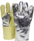 Thermobest Glove With Carbon Kevlar Back And Aluminized Yellow Front 14 Inch Winged Thumb Cut Resistant Work Glove, front view