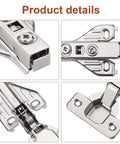 Premium Concealed No Sweat Easy Setup Soft Close Kitchen Cabinet Hinges For American Face Frame Doors showing details of hinge components.