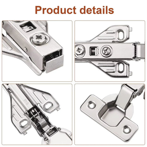 Premium Concealed No Sweat Easy Setup Soft Close Kitchen Cabinet Hinges For American Face Frame Doors showing details of hinge components.