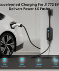 Level 2 EV Charger With NEMA 14 50 Outlet 250V 32A 17 Ft Extension Cord And J1772 Cable Fast Home Charging for All J1772 EVs