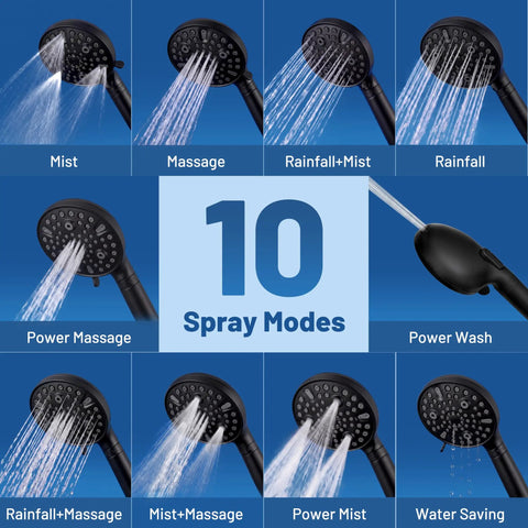 Dual Filtered Rain Shower Head Combo With High Pressure Handheld And Adjustable Rail Acts As A Straight Up Hard Water Fighter To Beat Chlorine And Keep Your Rinse Feelin Fresh And Smooth