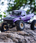 Purple 1/18 Scale RC Crawler Pickup Hard Body Shell With Bed Rack for TRX4M Defender Bronco on rocky terrain