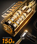 Portable Car Tire Inflator Air Compressor 150 PSI Cordless Quick Inflate With Gauge 4X Faster Inflation, internal gears shown