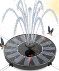 1.4W Solar Fountain Pump With Upgraded Panels For Bird Bath Garden Ponds Fish Tanks And Outdoor Water Features Floating Battery Free Solar Pump That Runs On Sun For A Low Maintenance Backyard Splash, showing water spray and birds
