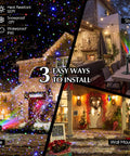 Galaxy Star Projector 5 In 1 With Bluetooth Speaker Remote Timer White Noise 14 Color LED night light installed three ways