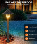 Low Voltage Smart Pathway Lights With App Control, RGB And Adjustable Warm White, 12V Outdoor Mushroom Path Lights in rain