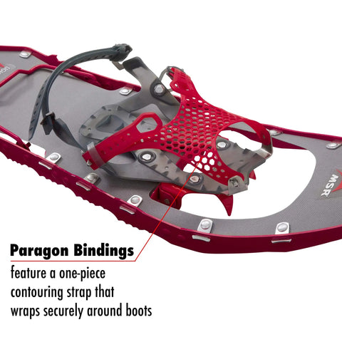Lightweight Womens Backcountry Snowshoes With Paragon Bindings 22 Inch Gunmetal for narrow stride mountaineering trekking