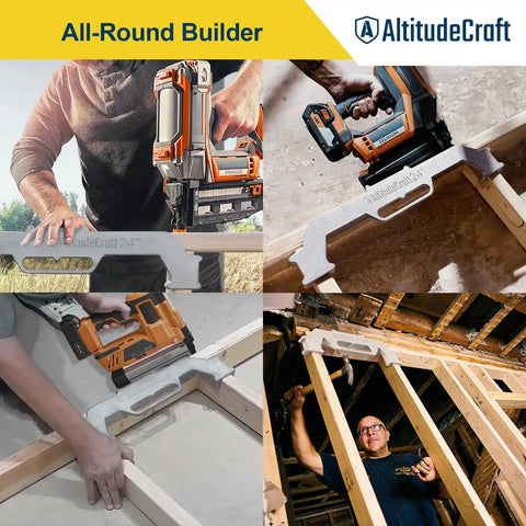 24 Inch Framing Jig Two Piece Set Precision Stud Layout Tool For Rapid Wall Assembly Dead On Marking Points No Mess No Muss Non Slip Handle Built Tough As Nails Job Site Ready Builder Kit