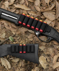 4 Pack Shotgun Shell Side Saddle Carrier For 12 And 20 Gauge Nylon MOLLE Buttstock Holder With Adhesive Back Sticker Black Holds 6 Rounds Per Carrier Durable Tactical Accessory For Quick Reloads