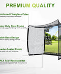 10x8ft Golf Practice Net With Impact Screen And Mat, Heavy Duty Steel Frame Hitting Net features and benefits