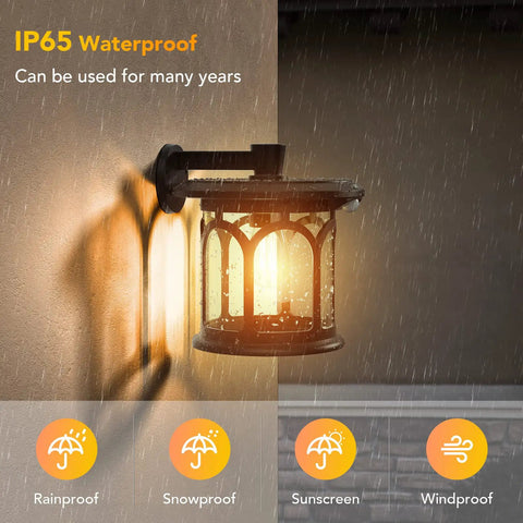 Lit Two Pack Solar Wall Lights Outdoor With Motion Sensor And Dusk To Dawn Waterproof Lantern Sconces 3 Lighting Modes