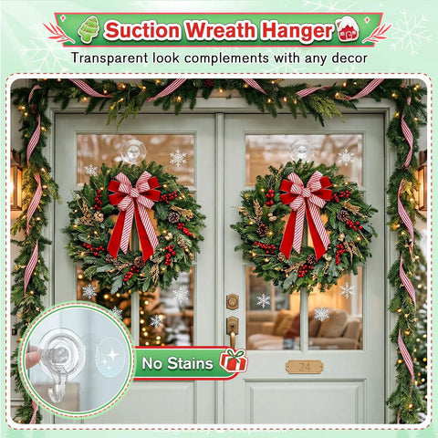 Straight Up Heavy Duty Suction Wreath Hanger Set Of Two Clear Window Clips For Glass Patio Doors And Bathroom Mirrors Got Your Back With Killer Twenty Two Pound Hold And Invisible Look That Plays Nice With Any Home Decor Setup