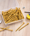 Size 10 Deck Screws 3 Inch 50 Pack With Self Drilling Tip No Pre Drill Needed Pro Grade Serrated Threads Rust Resistant