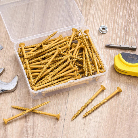 Size 10 Deck Screws 3 Inch 50 Pack With Self Drilling Tip No Pre Drill Needed Pro Grade Serrated Threads Rust Resistant