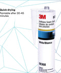 Urethane Seam Sealer Single Component Easy To Use Moisture Cure High Solids Permanently Flexible Non Shrinking Car Body Sealant For Bare Metal Primed Metal And Painted Surfaces 310 mL Cartridge, white label