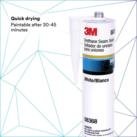 Urethane Seam Sealer Single Component Easy To Use Moisture Cure High Solids Permanently Flexible Non Shrinking Car Body Sealant For Bare Metal Primed Metal And Painted Surfaces 310 mL Cartridge, white label
