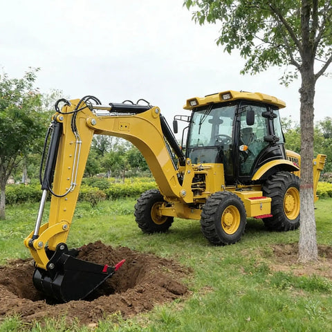 All Terrain 4WD Backhoe Loader Built Tough With Heavy Duty Hydraulic System For Landscaping Construction And Farm Jobs A Real Workhorse Digging