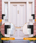 Adjustable 30 To 55 Degree Doorbell Mount For Ring And Blink Video Doorbells demonstrating left and right bracket positions on door