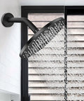 Solid Brass 8 Inch Matte Black Shower Arm With Flange Replacement Anti Leak Ceiling Wall Mounted Bend Durable Metal