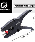 2 In 1 Wire Stripping Tool With Cutter for Electronics and Automotive Wiring, side view showing measurement and Knoweasy logo.