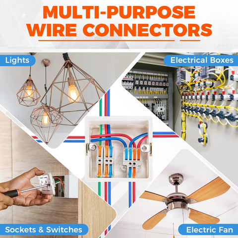 84 Piece Lever Wire Connector Kit For Quick Connects Reusable Compact Splicing For 28 12 AWG Wiring application examples