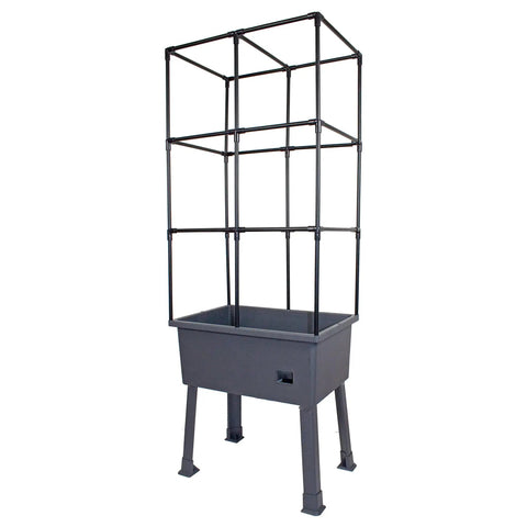 Self Watering Vertical Garden Tower With Trellis Frame And Greenhouse Cover For Vegetables And Flowers 4.35 Gallon Water Reservoir