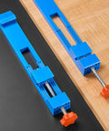 Adjustable Guide Rail For Cut Like Butter Performance Heavy Duty Anti Slip Milling Track; blue clamp on wood surface.