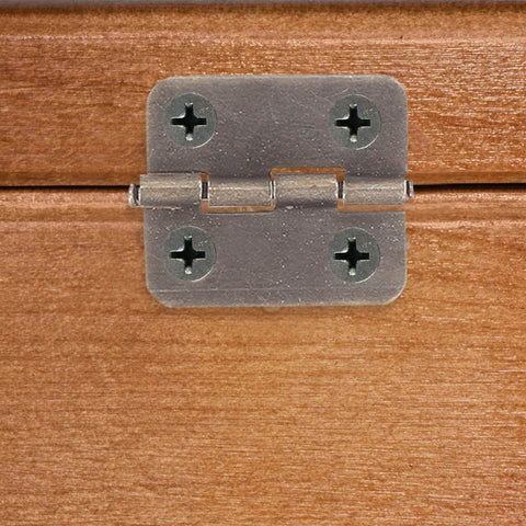 Front view of Miniature Iron Chest Hinges With Screws For Antique Jewelry Boxes And Small Wooden Chests, Retro Cabinet Hardware For DIY Crafts