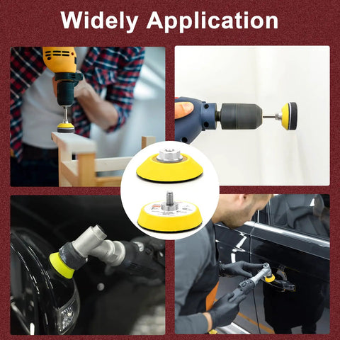 Heavy Duty 240 Plus 8 Pcs Sanding Discs Pad Kit in use on various surfaces with drill and die grinder attachments.