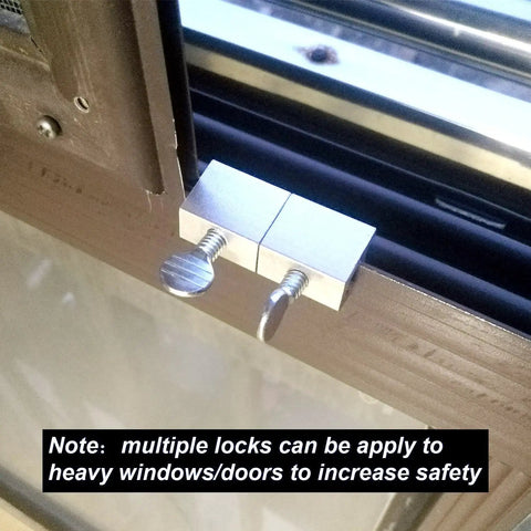 Close-up of 15 Pack Sliding Window Locks With Keys installed on aluminum window, showing easy install no tools needed.